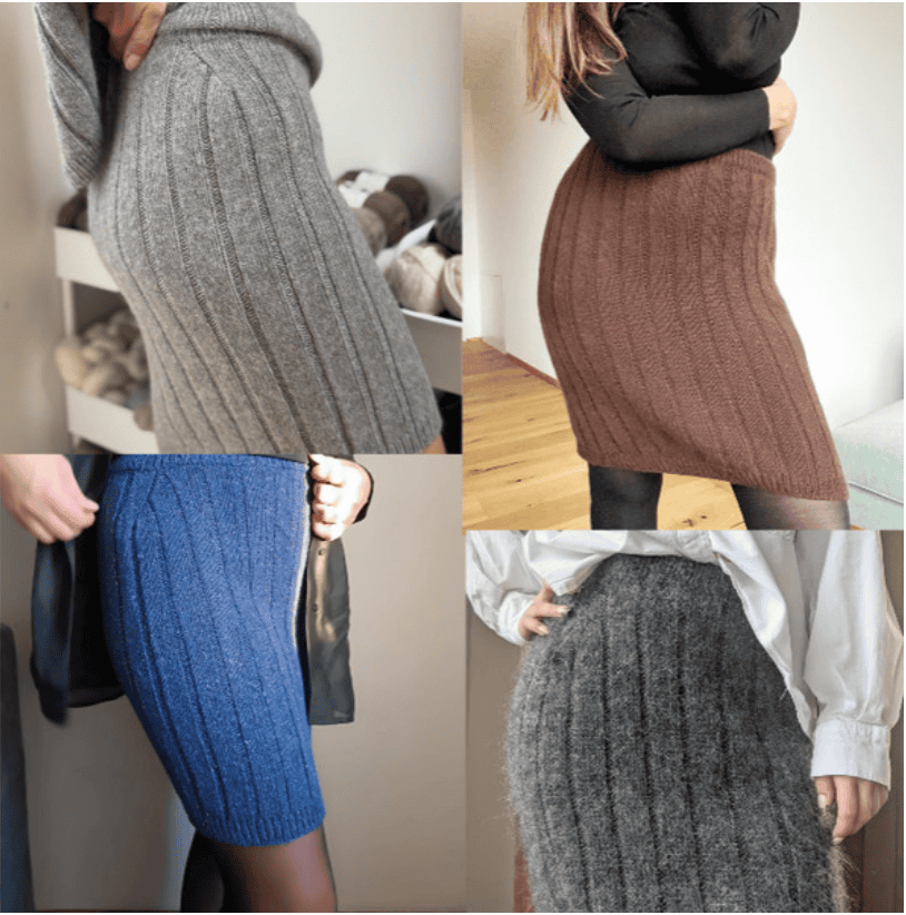 [Вяжи.ру, Magdalena Parker] Юбка в широкую резинку Boston, вязанная спицами сверху (2025)