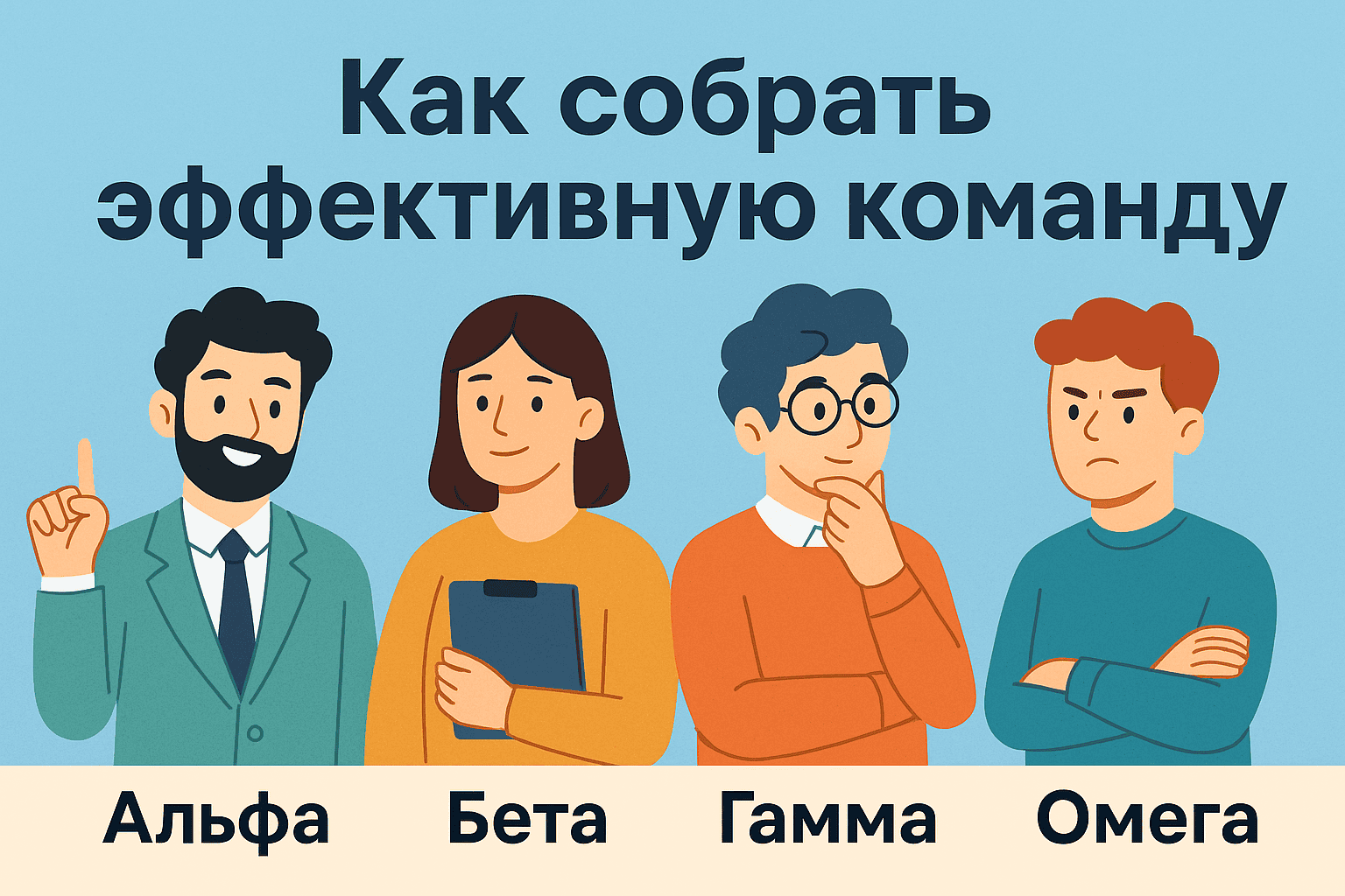 Как собрать команду, которая реально работает: 4 типа сотрудников и их роль в успехе