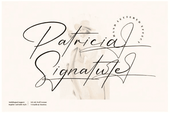 [Creativefabrica] Patricia Signature Font (2021)