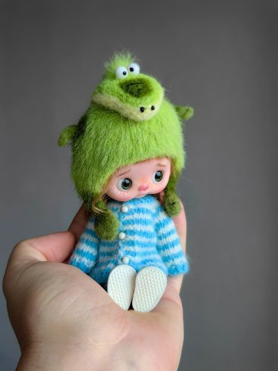 [Куклы] [Вязание] Шапочка Крокодильчик для обитсу11 [BambinoDolls]