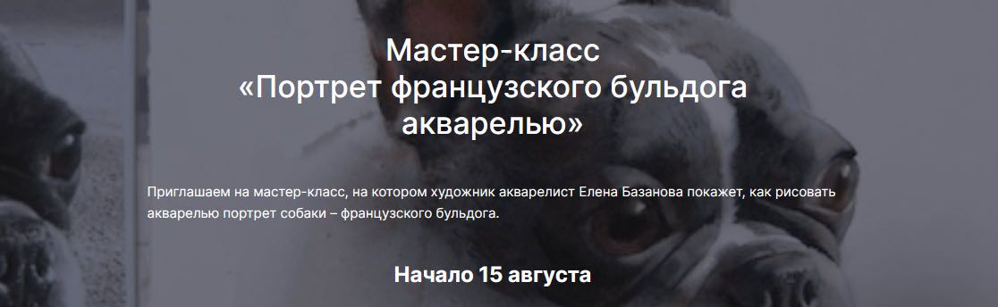 Портрет французского бульдога акварелью [lectoroom] [Елена Базанова]