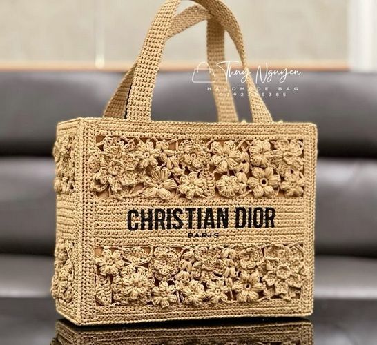 [Вязание] Сумка Christian Dior из рафии [Nataly Masters]