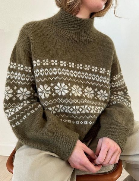 [Вязание] Жаккардовый свитер оверсайз спицами сверху Harriet Sweater [Вяжи.ру] [Le Knit, Lene Holme Samsøe]