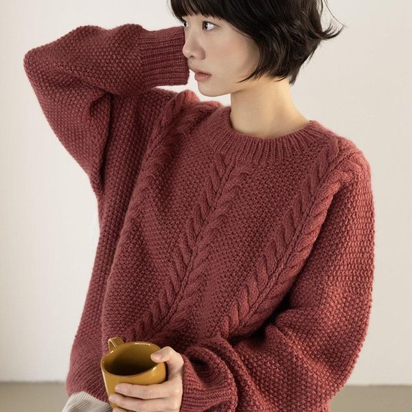 [Вязание] Свитер с косами вязаный спицами сверху Everleaf sweater [Вяжи.ру] [Sallyknit]