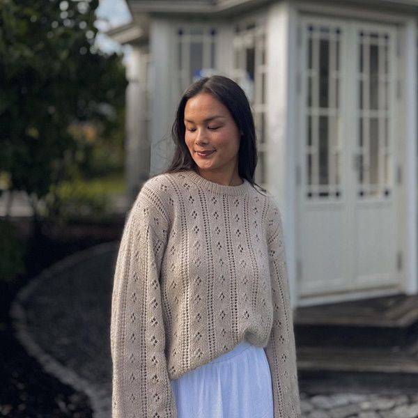 [Вязание] Ажурная блуза оверсайз вязаная спицами сверху Marielle Blouse [Вяжи.ру] [Maria Schei Mogenstad]