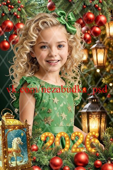 [PSD] Коллаж "Новогодний 2026" [Незабудка] [Любовь Левицкая]