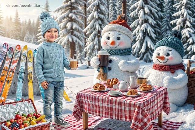 [PSD] Коллаж "Кофе-брейк" [Незабудка] [Любовь Левицкая]