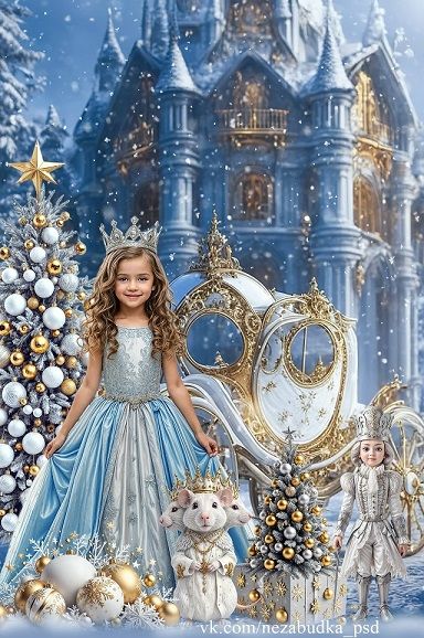 [PSD] Коллаж "Зимний замок" [Незабудка] [Любовь Левицкая]