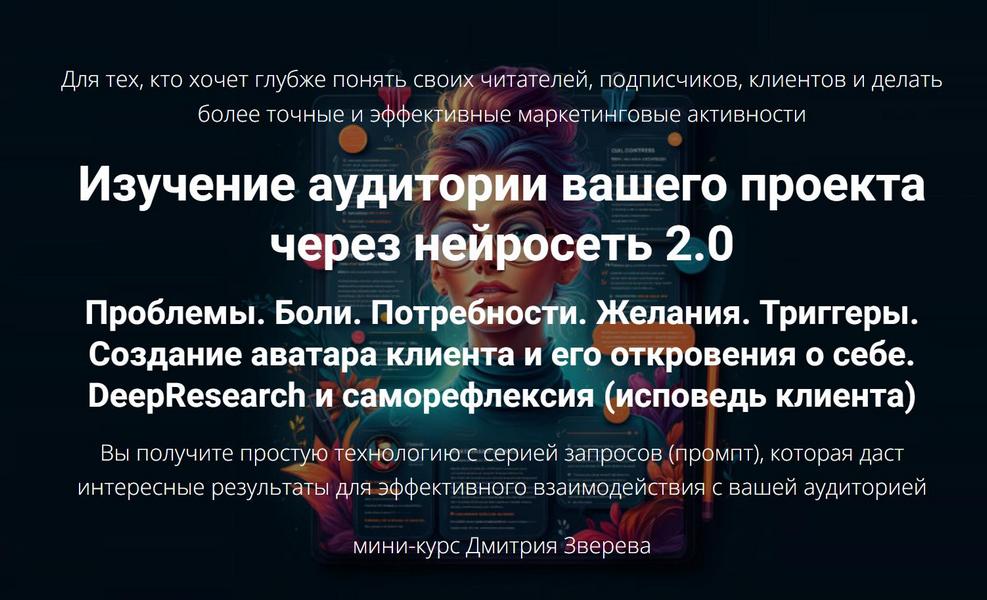 Изучение аудитории вашего проекта через нейросеть 2.0 [Дмитрий Зверев]
