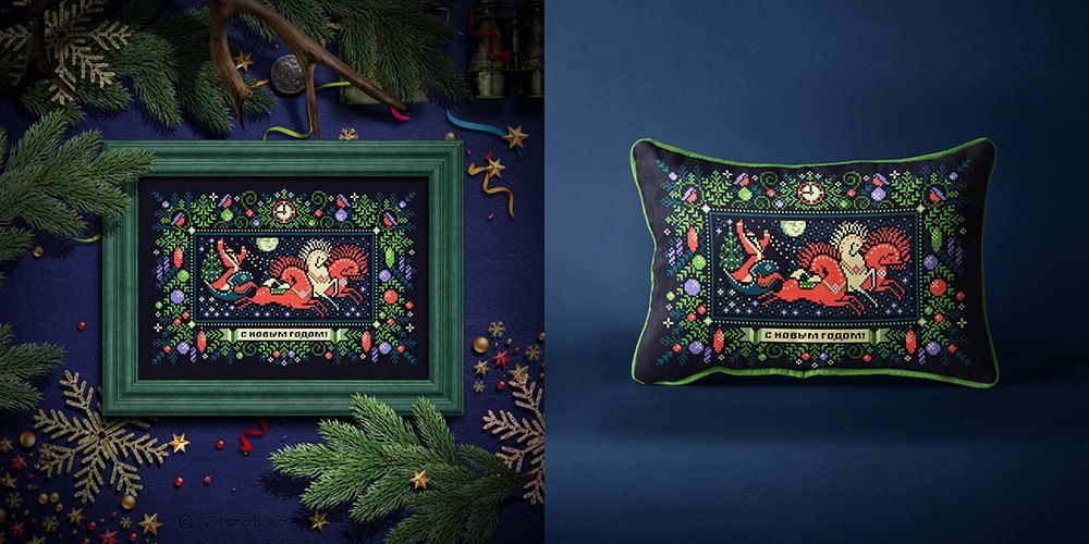 [Вышивка] Русский лес полон чудес | Пихта | С Новым годом! [Светлана Бойко] [Sventana]