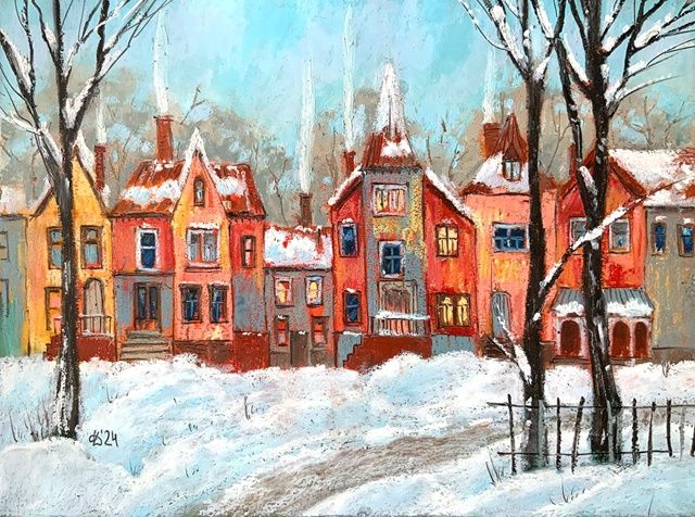 Волшебная зима. Масляная пастель [Дарья Пнева]