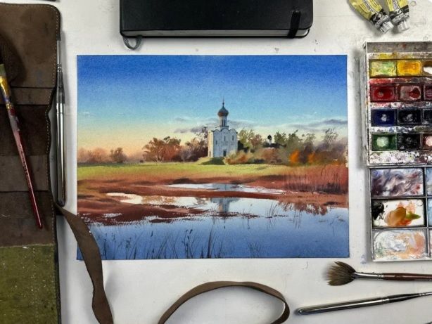 Церкви и храмы акварелью [Тариф Без обратной связи] [Художник онлайн] [Дарья Куцаева]