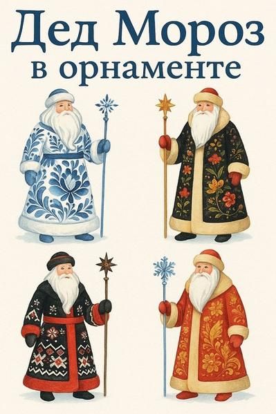 Дед Мороз в орнаменте. 4 части. Доступ к артбуку [toyidea]