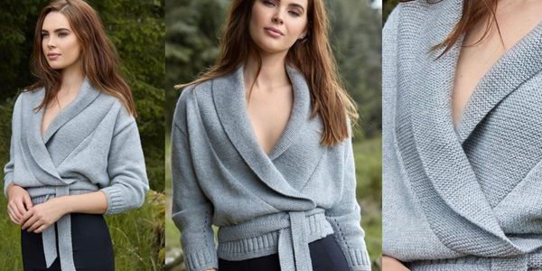 [Вяжи.ру] [Ким Харгривз] Кардиган с запахом Devote (2025)