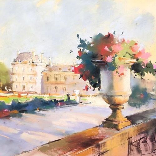 Рисование сухой пастелью по акварели. Городской пейзаж в смешанной технике [Елена Любовикова]