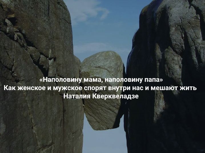 Наполовину мама, наполовину папа. Как женское и мужское спорят внутри нас и мешают жить [Институт Открытого поля] [Наталия Кверквеладзе]