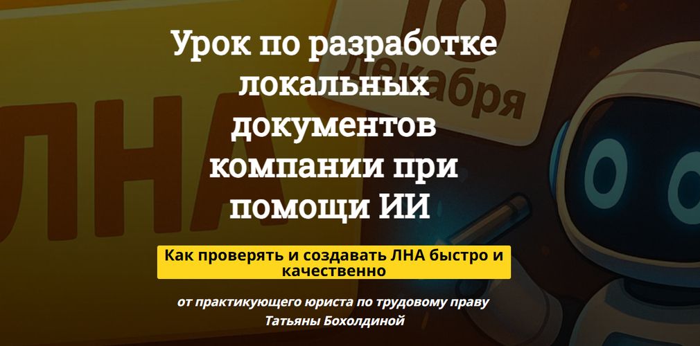 Урок по разработке локальных документов компании при помощи ИИ [Татьяна Бохолдина]