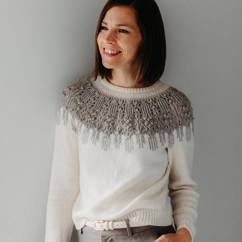 [Вязание] Свитер с круглой кокеткой вязаный спицами сверху Regalia [Вяжи.ру] [Zanete Knits]