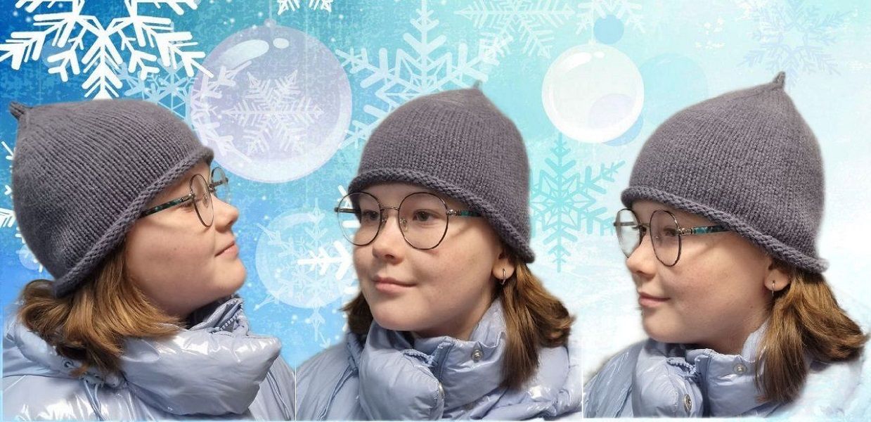 [Машинное вязание] Шапка с пипкой [Ольга Юрьева]