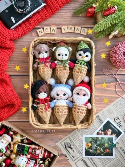 [Вязаные игрушки] Новогодние мороженки [Евгения Пологутина]