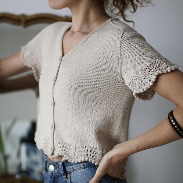 [Вязание] Летняя кофточка вязаная спицами без швов Darjeeling blouse [Вяжи.ру] [Trust the mojo]