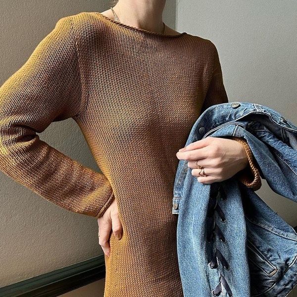 [Вязание] Стильное лаконичное платье Dress No 1, вязаное спицами сверху [Вяжи.ру] [My Favourite Things]