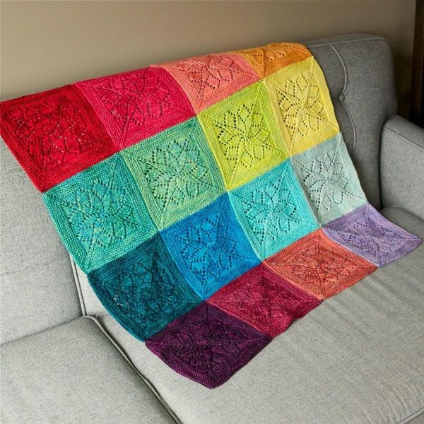 [Вязание] Детский ажурный плед спицами из мотивов Vivid [Вяжи.ру] [tincanknits]