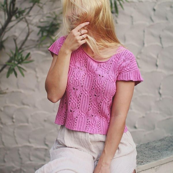 [Вязание] Текстурный топ Woollahra Tee спицами [Вяжи.ру] [Marzena Kołaczek]