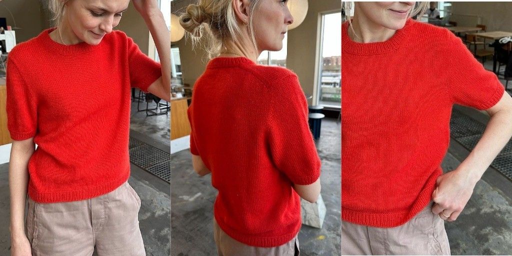 [Вязание] Женский топ вязаный спицами сверху - Poppy [PetiteKnit]