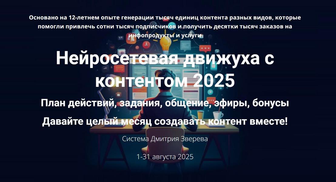 Нейросетевая движуха с контентом 2025 (Стандарт участие в Движухе) [Дмитрий Зверев]