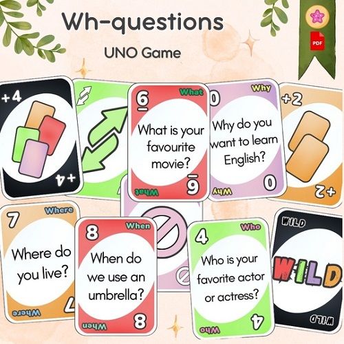 Wh-questions Uno Card Game [Portlandia Games]