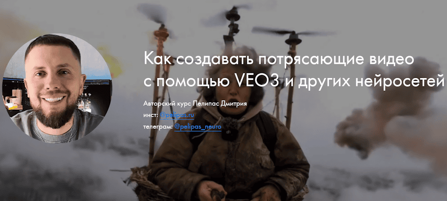Как создавать потрясающие видео с помощью VEO3 и других нейросетей [Дмитрий Пелипас]