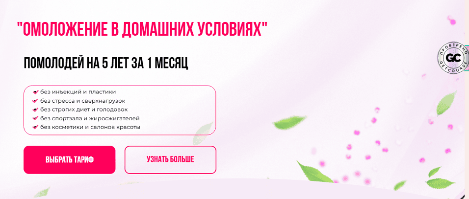 Омоложение в домашних условиях [тариф Принцесса] [Анна Золкина]