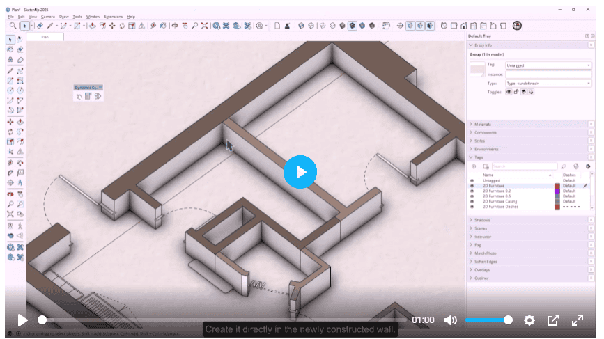 Стильный план за час в SketchUp + коллекция моделей [Евгений Карпов]