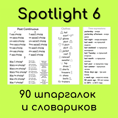 Spotlight 6 - 90 шпаргалок и словариков [Елена Шошова]