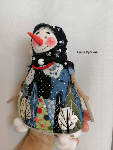 [Куклы] Выкройка лоскутного снеговика Снего-Вика [Саша Русская]