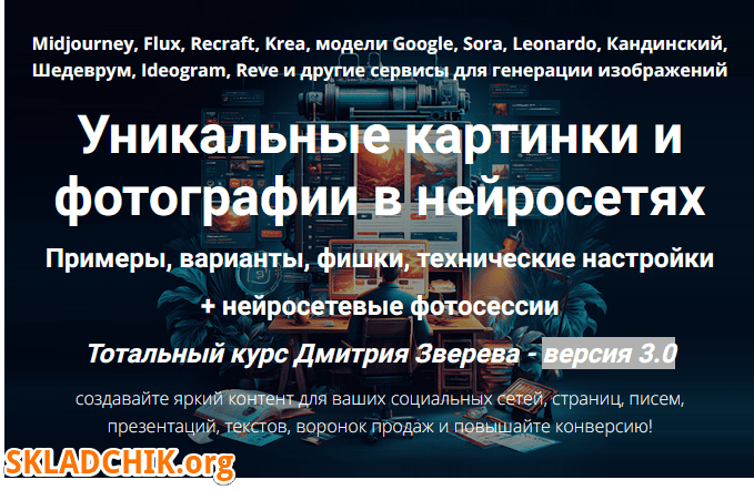 Уникальные картинки и фотографии в нейросетях 3.0 [Стандарт] [Дмитрий Зверев] [Повтор]