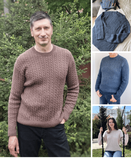 [Вязание] Мужской твидовый джемпер [Ольга Афанасьева]