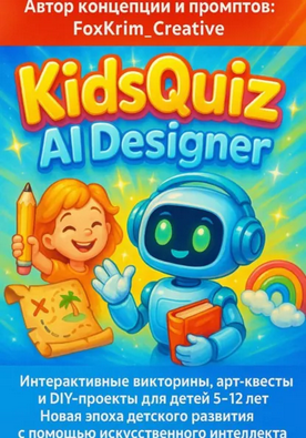 KidsQuiz AI Designer. Игровые викторины, арт-квесты и DIY-проекты с искусственным интеллектом для детей 5–12 лет [FoxKrim Creative]
