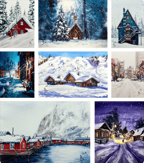 [Школа рисования "Беркана"] [Кира Бондарева] Зимние домики (2025)