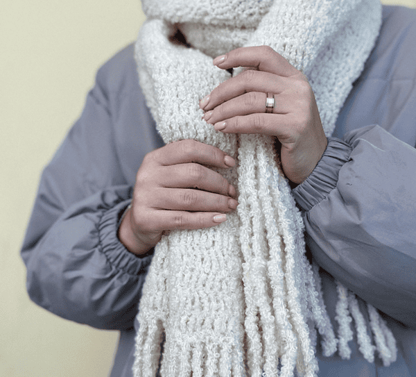 [Вязание] Инструкция по вязанию шарфа из букле [knits kate]