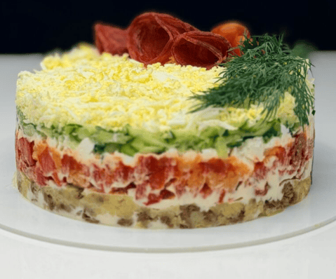 Салат мужской каприз с говядиной и сладким перцем [Мария Манахова]