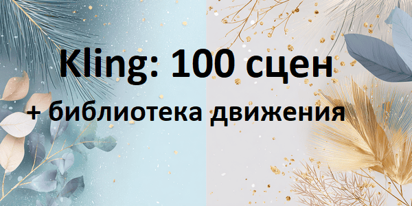 Kling: 100 сцен + библиотека движения [Первый Цифровой]
