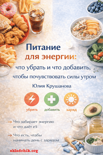 Питание для энергии: что убрать и что добавить, чтобы почувствовать силы утром [Юлия Крушанова]
