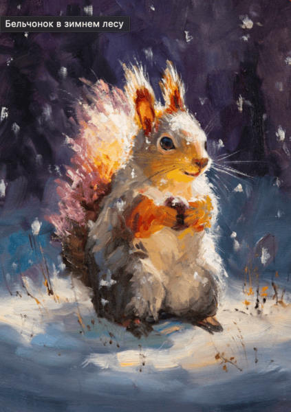 Бельчонок в зимнем лесу [ZartSchool] [Татьяна Зубова]