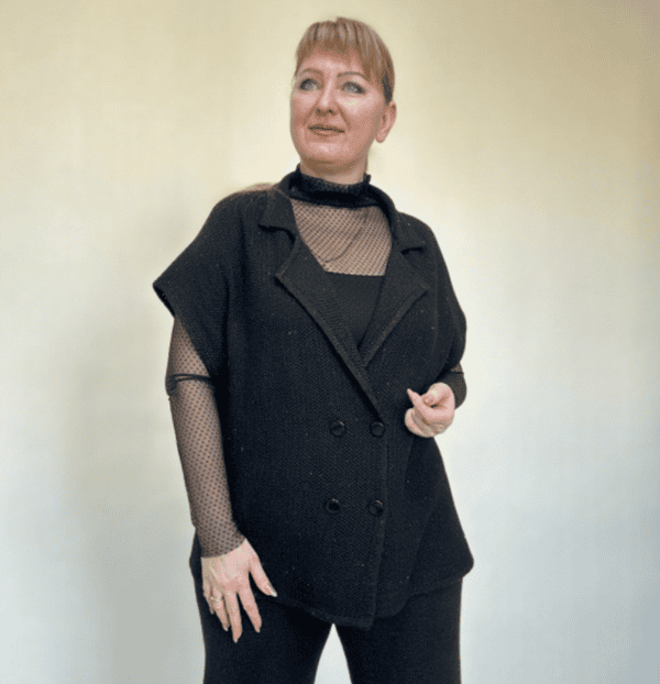 [Вязание] Жакет-жилет с японским плечом [Юлия Быченко]