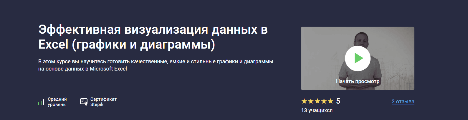 Эффективная визуализация данных в Excel (графики и диаграммы) [Stepik] [Алексей Леонтьев]