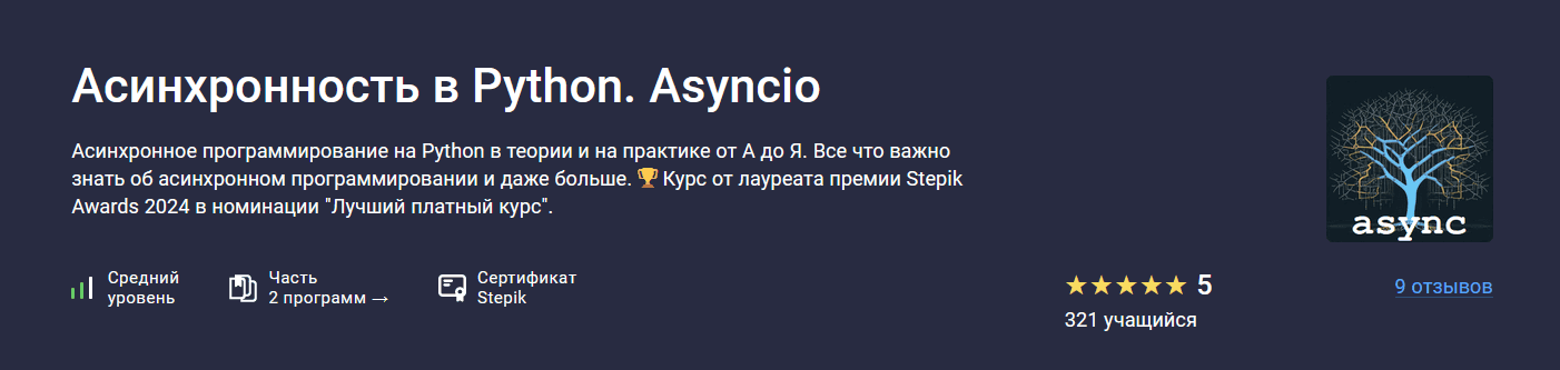 Асинхронность в Python. Asyncio [stepik] [Александр Шибаев]