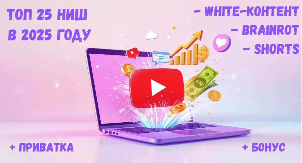 Топ 25 горячих ниш YouTube в 2025 году! White-контент. Brainrot. Залипательные Shorts