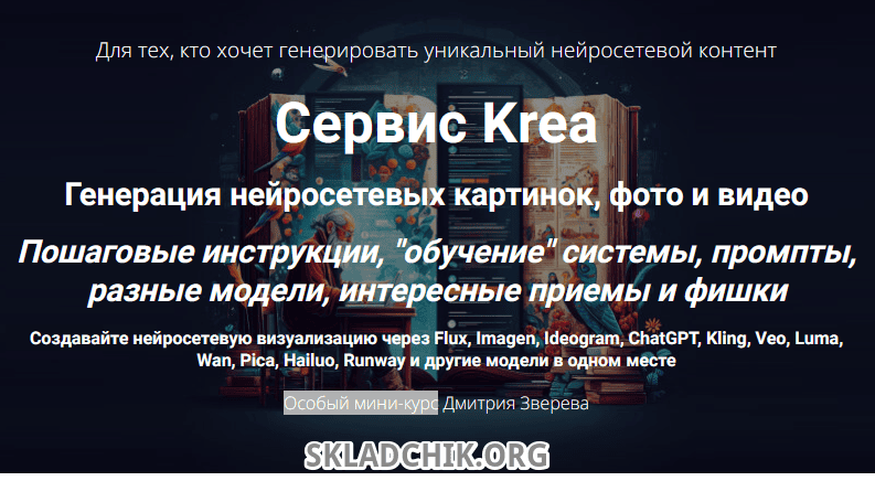 Сервис Krea. Генерация нейросетевых картинок, фото и видео [Тариф Мини-курс по сервису Krea] [Дмитрий Зверев]